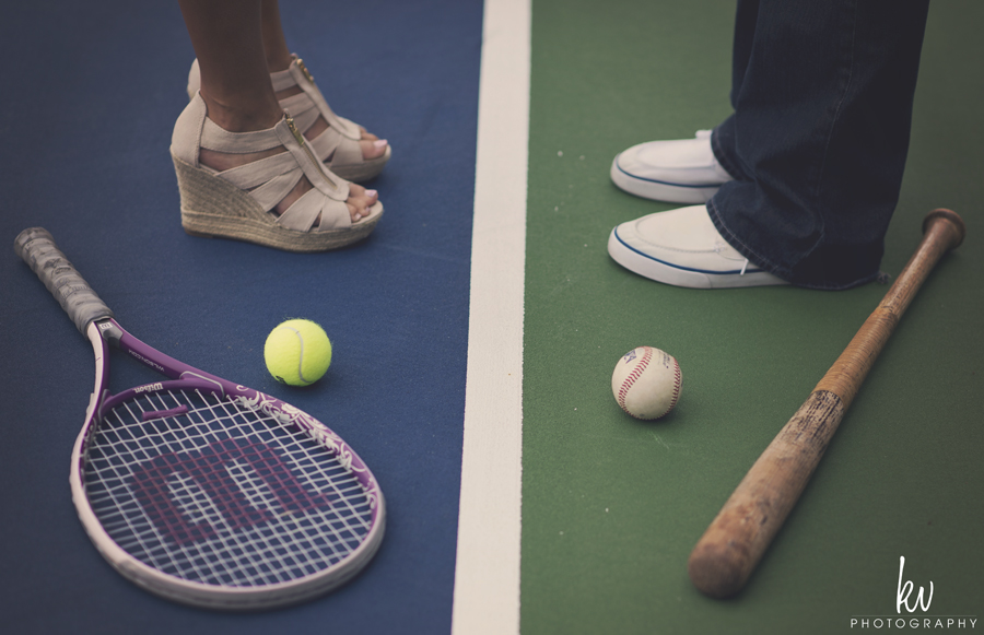 tennis and baseball Rollins college engagement session by kv photography orlando wedding photographers